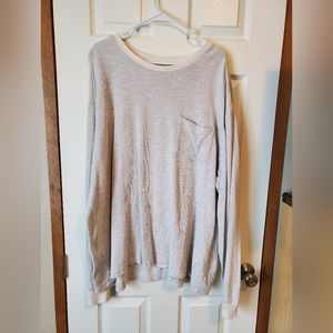 White tiny striped sweater with pocket